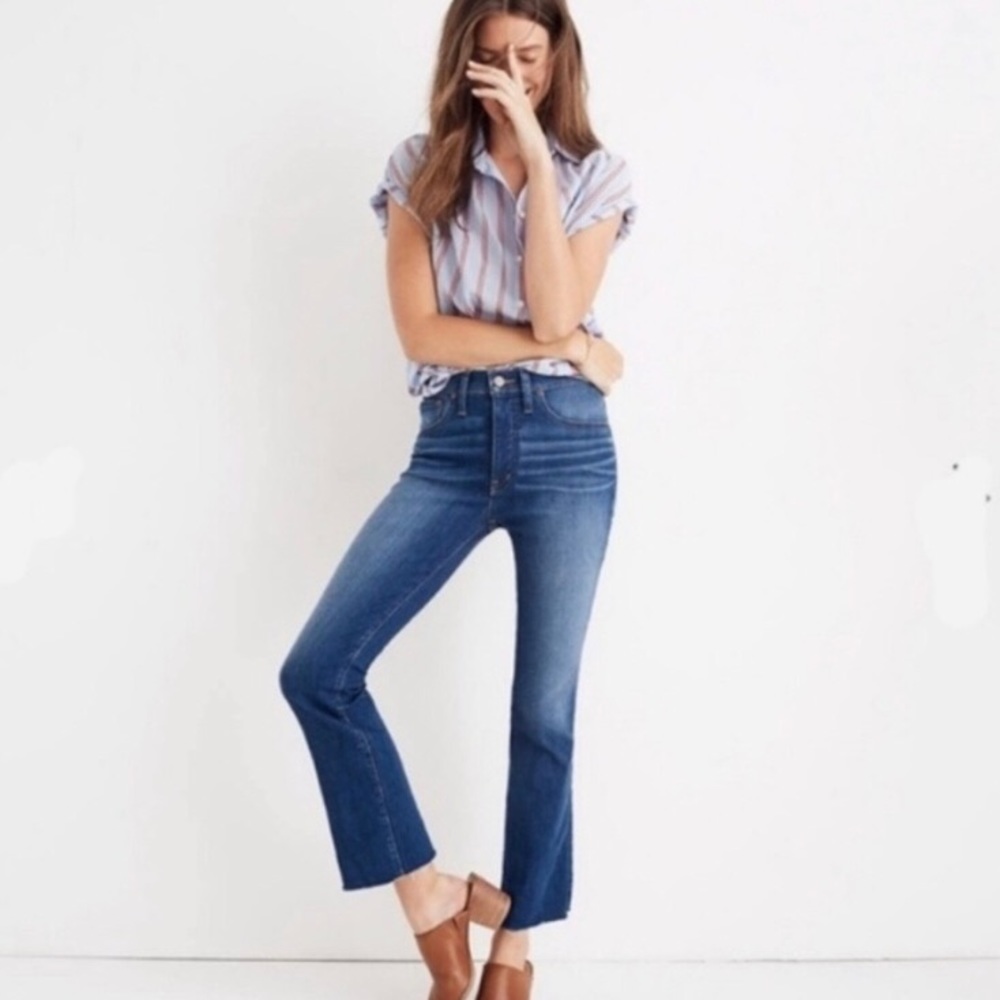 Madewell Cali Demi Bootcut Raw Crop Jeans